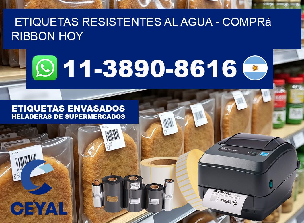 ETIQUETAS RESISTENTES AL AGUA – Comprá ribbon hoy
