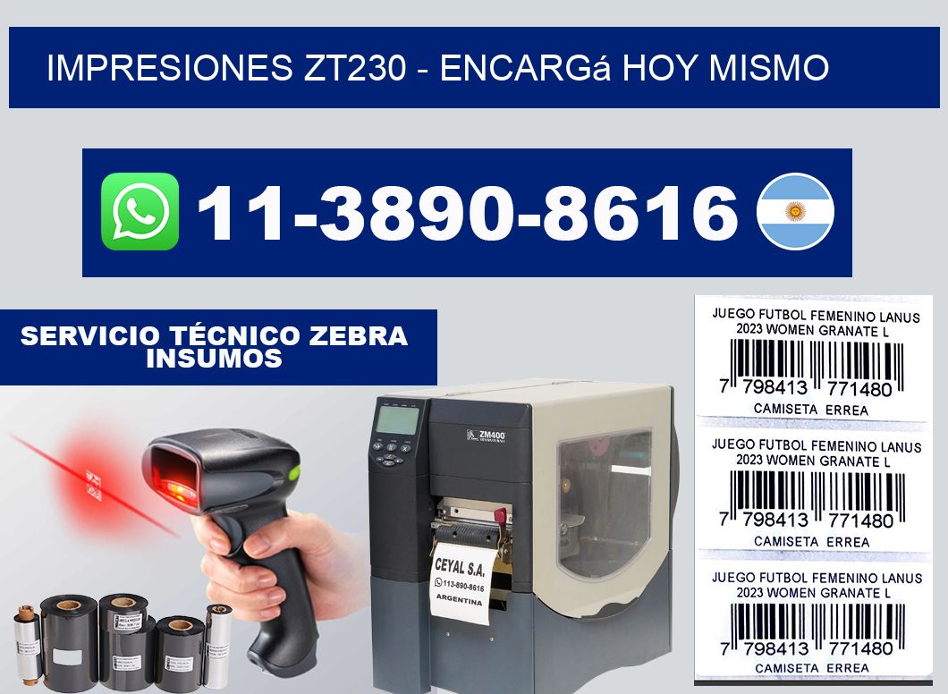 Impresiones ZT230 - Encargá hoy mismo