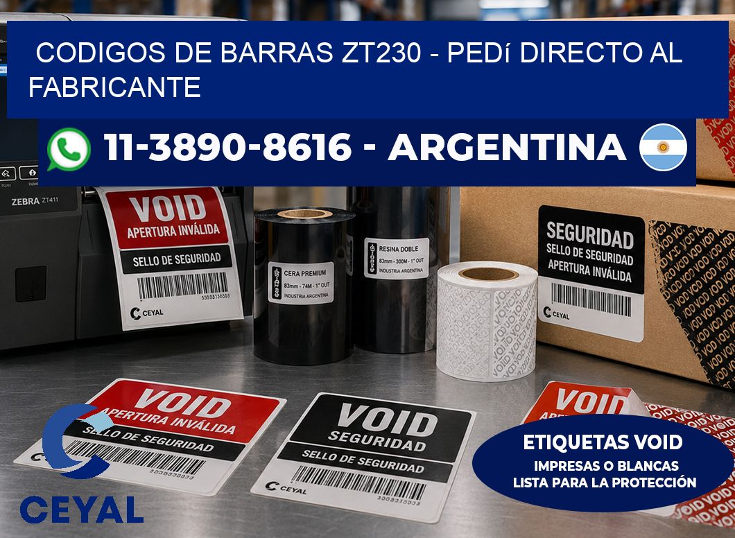 codigos de barras zt230 - Pedí directo al fabricante