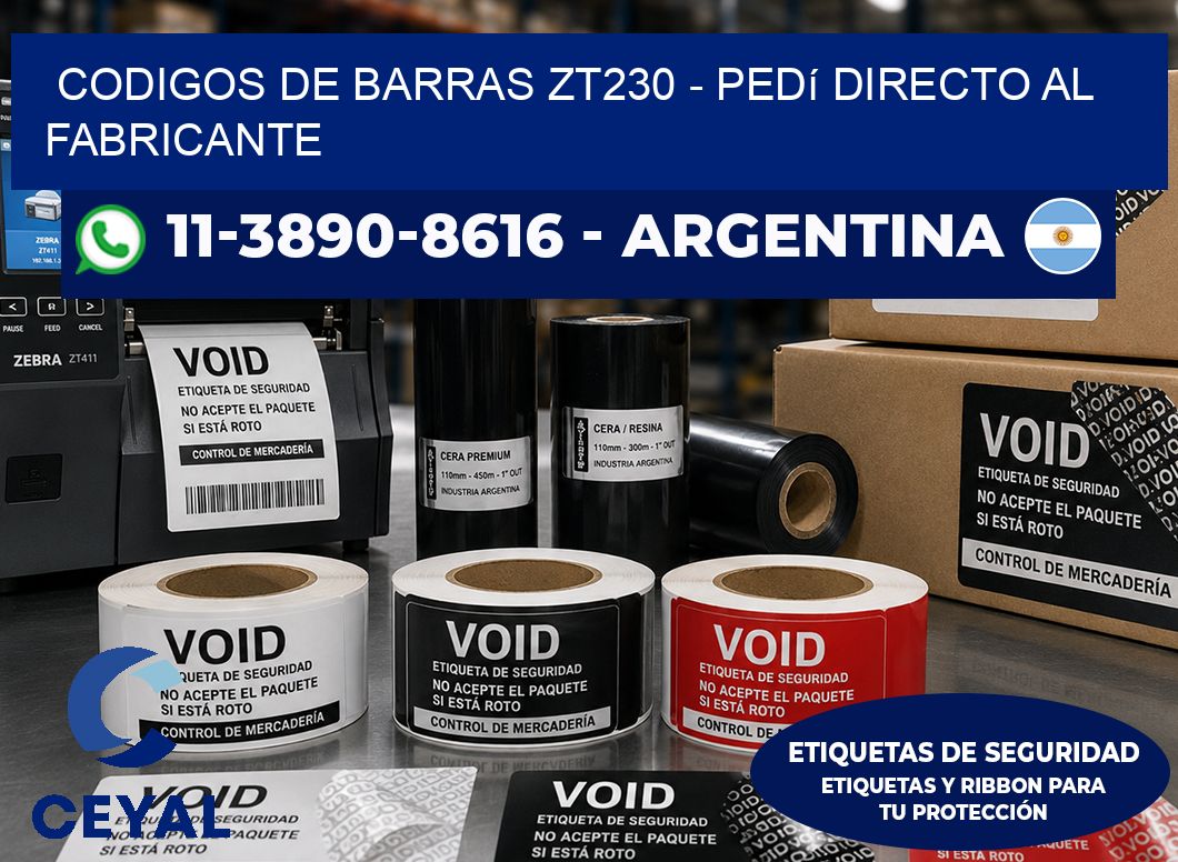 codigos de barras zt230 - Pedí directo al fabricante
